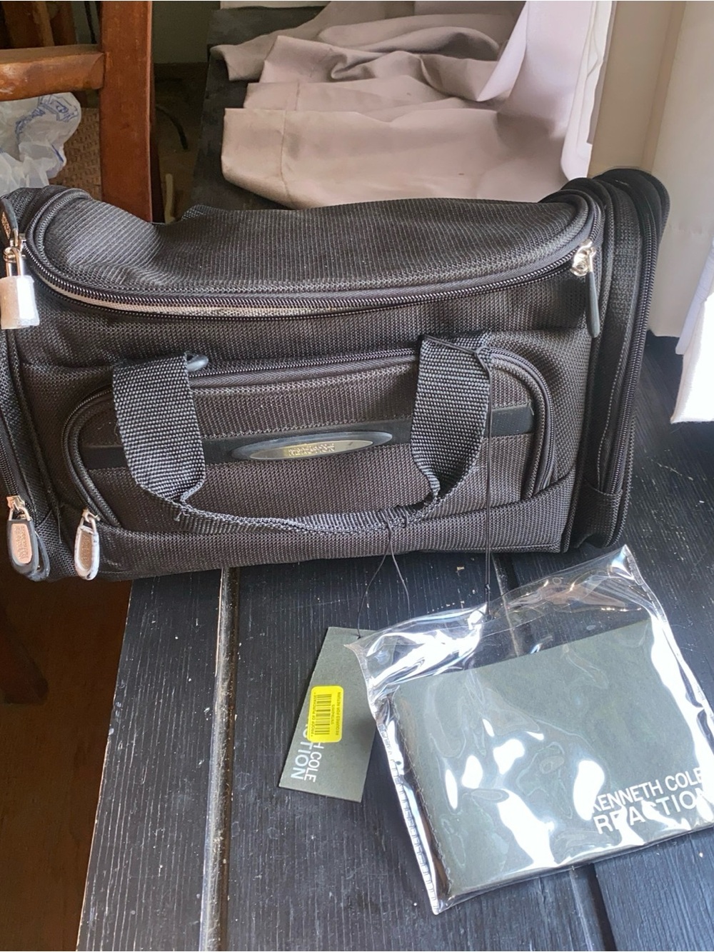 Kenneth Cole Reaction Black Men's Toiletry Kit with Dual Zippers